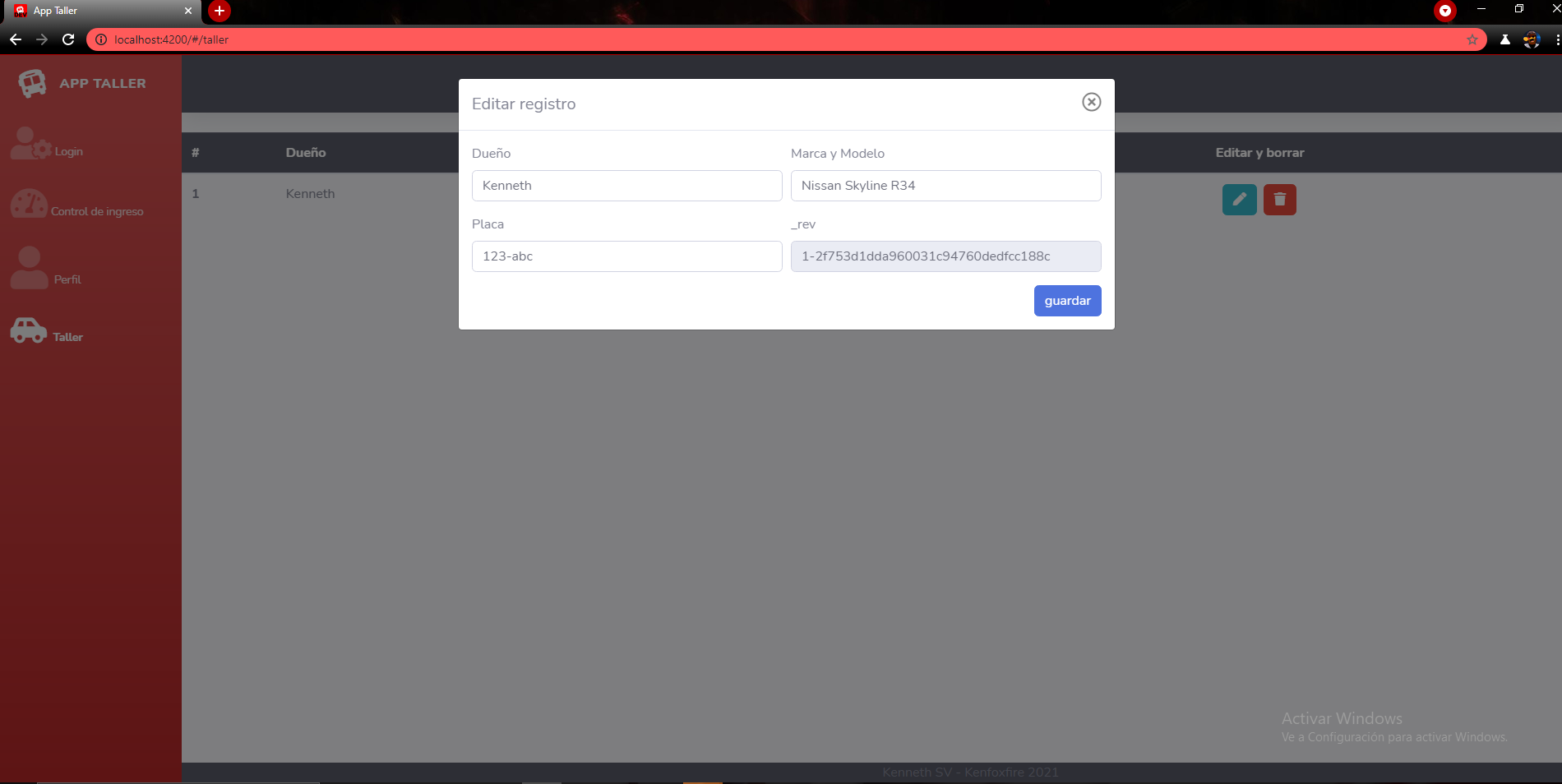 application web for auto repair shop
